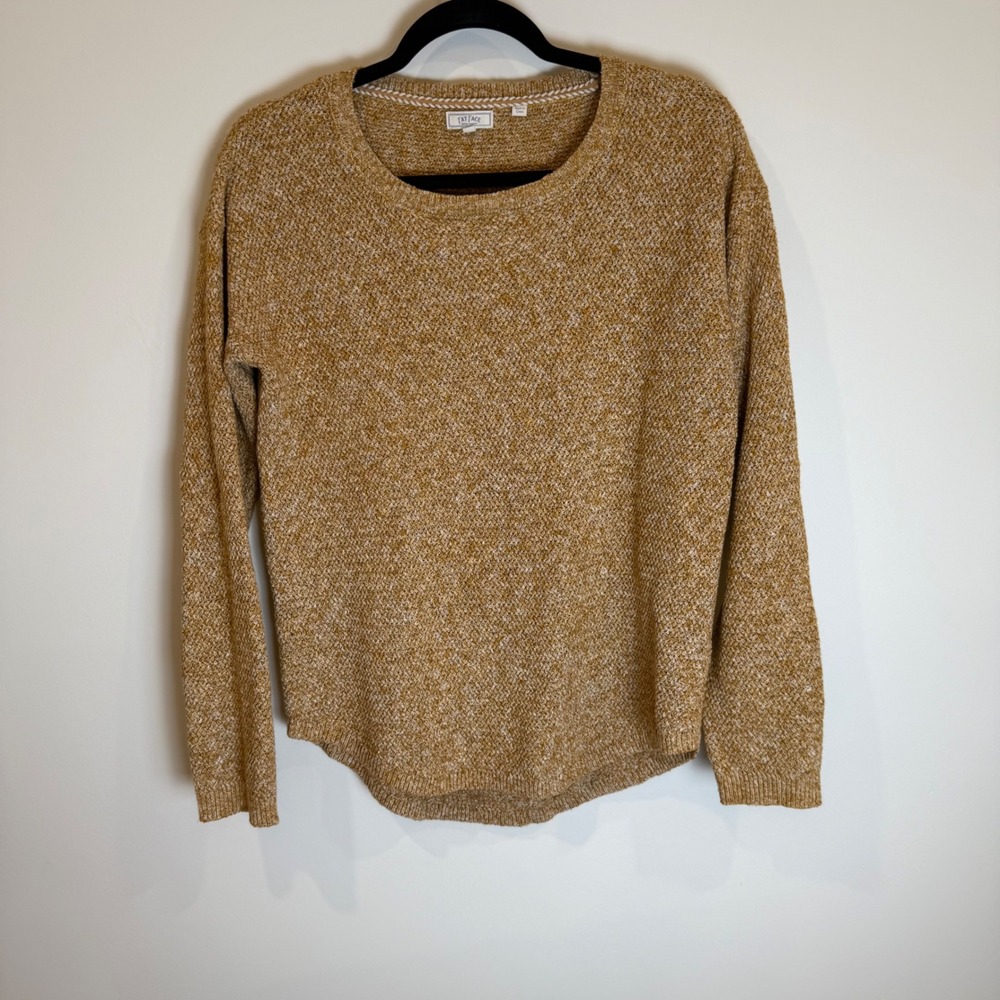 Fat Face Knit Sweater Womens Medium Mustard Gold Crew Neck Pullover